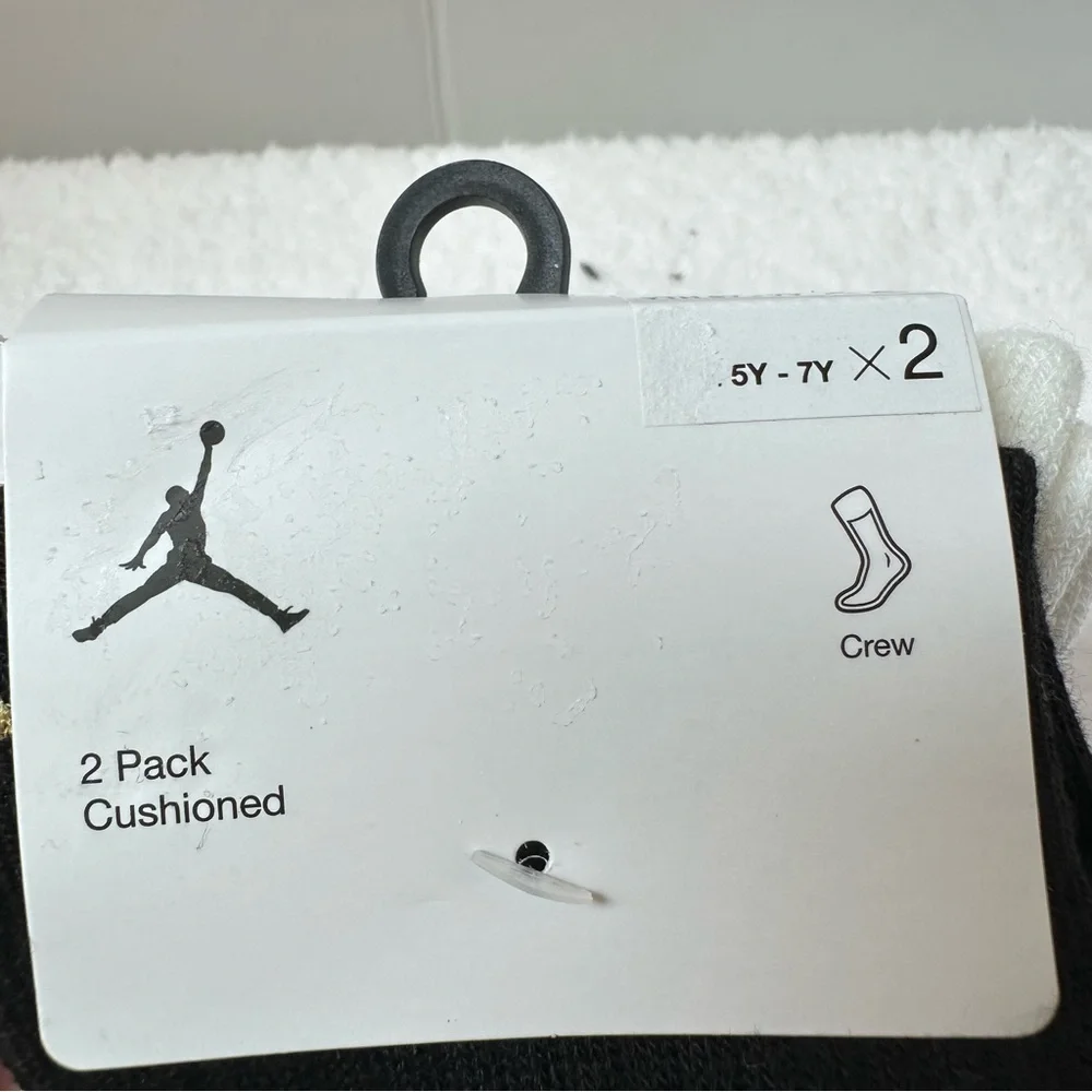 Youth Black and White Nike Jordan Socks
